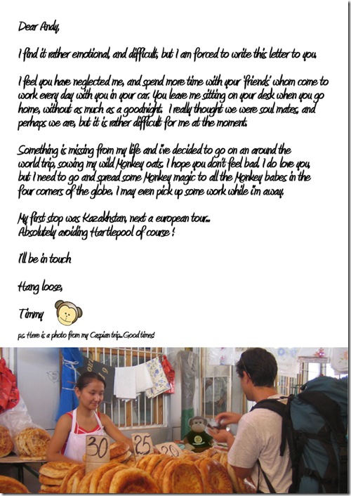 Timmy's Au Revoir Letter